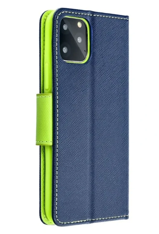 Knižkové puzdro Fancy iPhone 12 / 12 Pro modro-limetkové