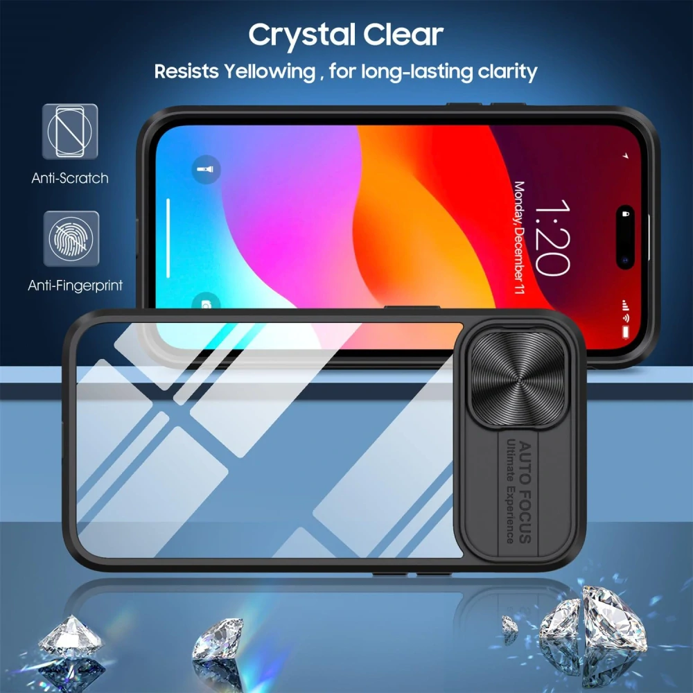 iPhone 15 Plus zadný kryt Slide čierny