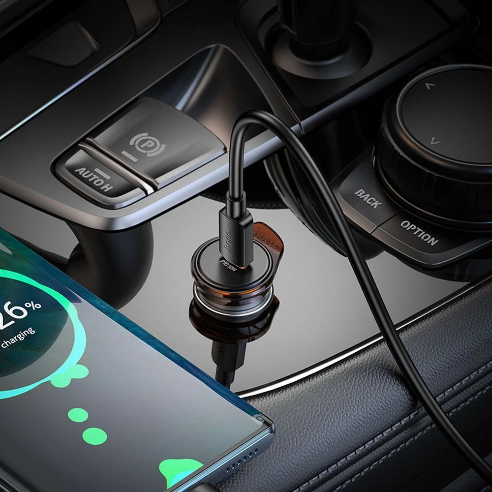 Auto nabíjačka Hoco USB C QC PD 30W NZ16