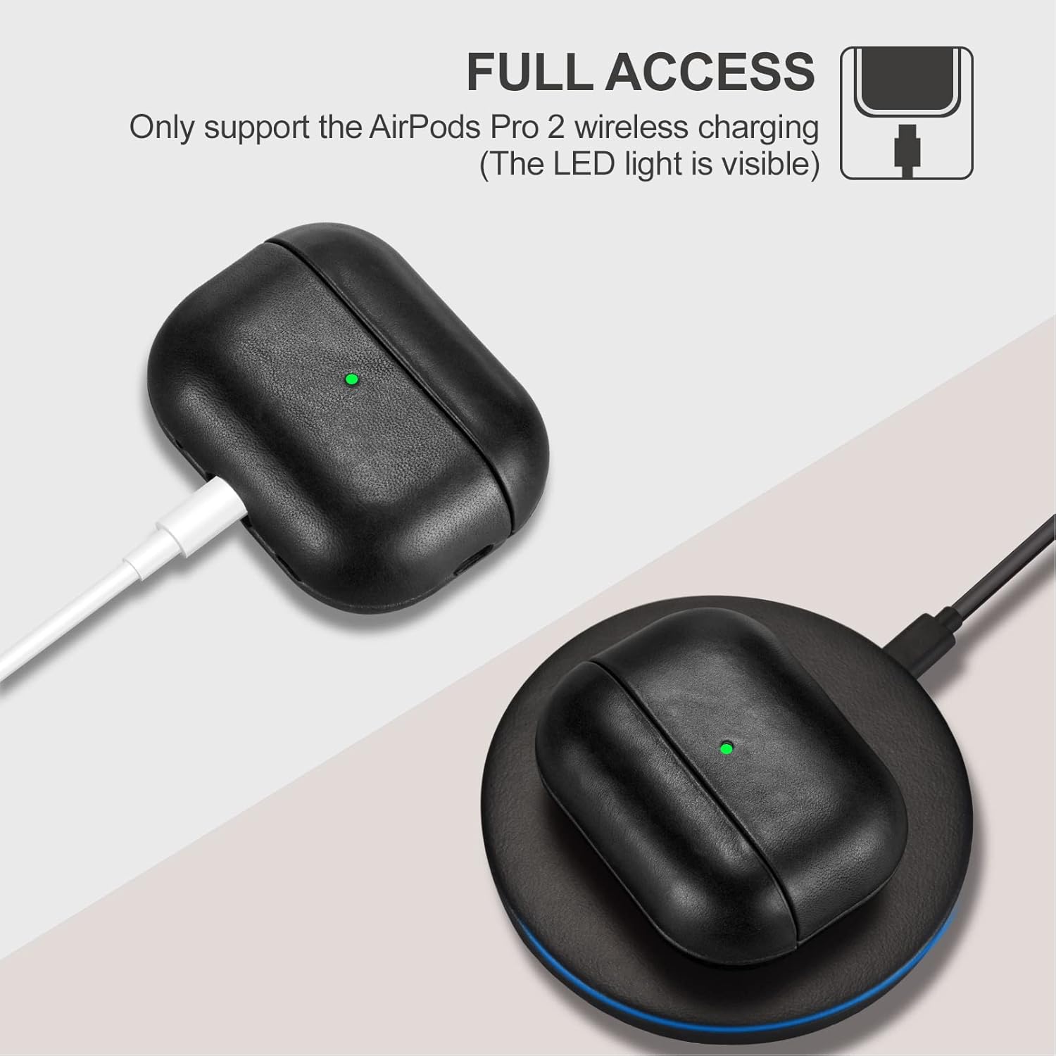 Kožené púzdro pre AirPods Pro 2 2022 čierne