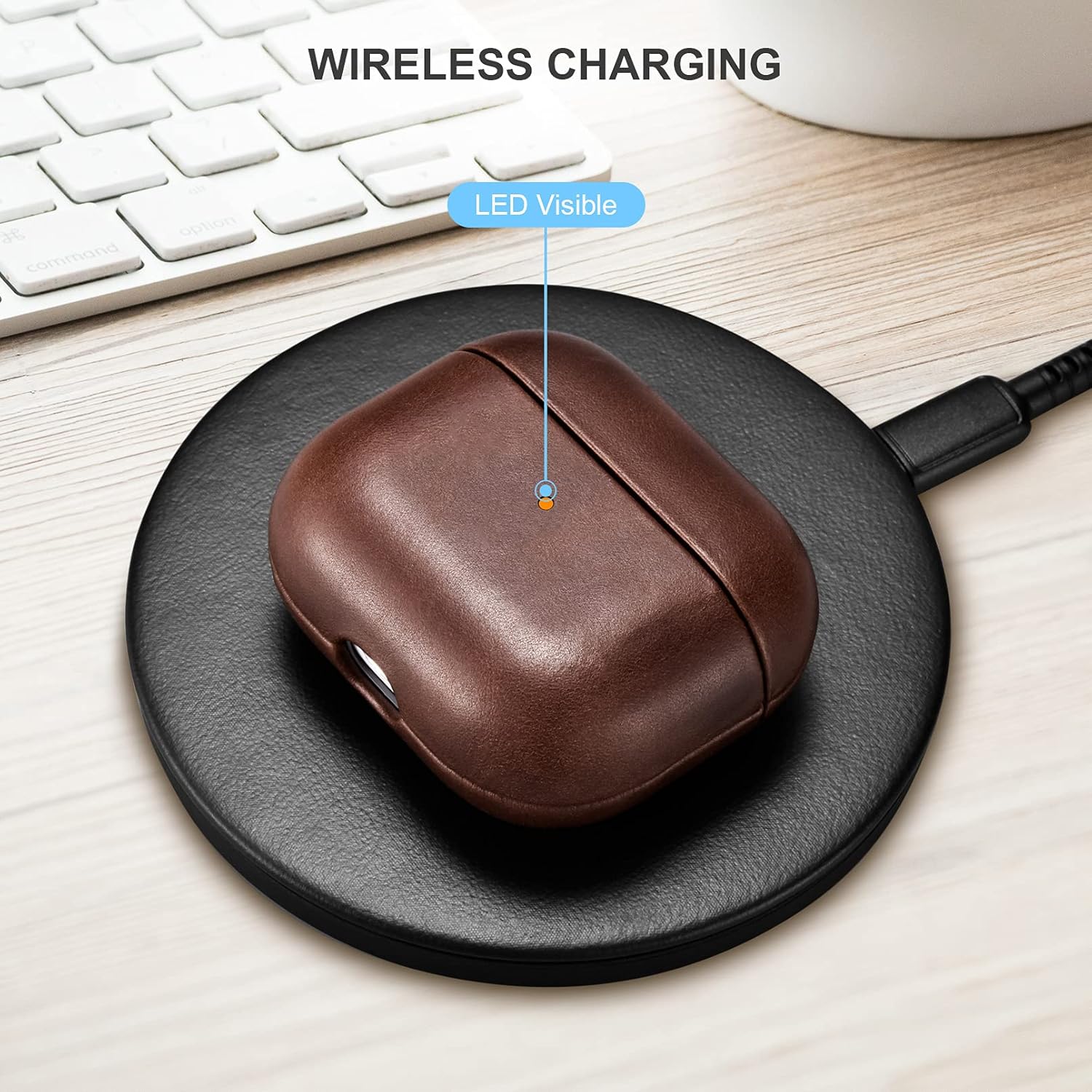 Kožené púzdro pre AirPods Pro hnedé