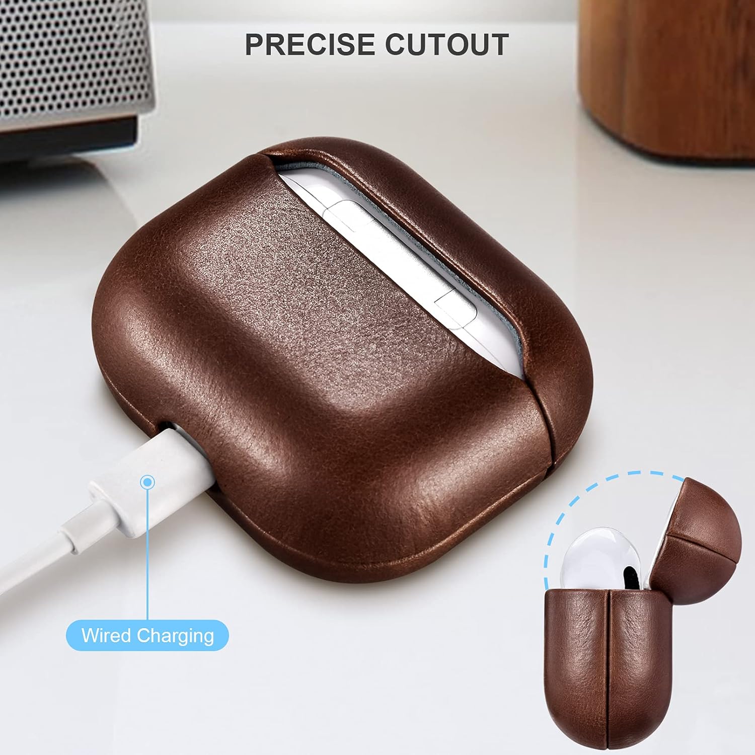 Kožené púzdro pre AirPods Pro hnedé