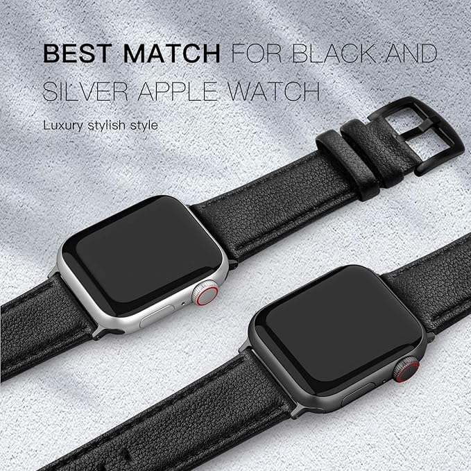 Kožený remienok pre Apple Watch 42 / 44 / 45 / 46 / 49 mm čierny