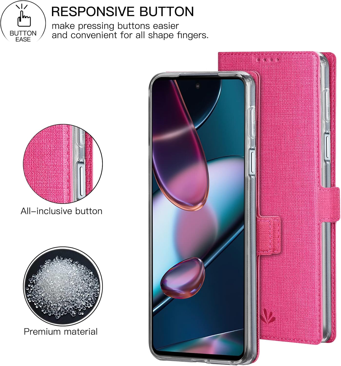 Motorola Edge 30 Pro púzdro book FOLUU ružové