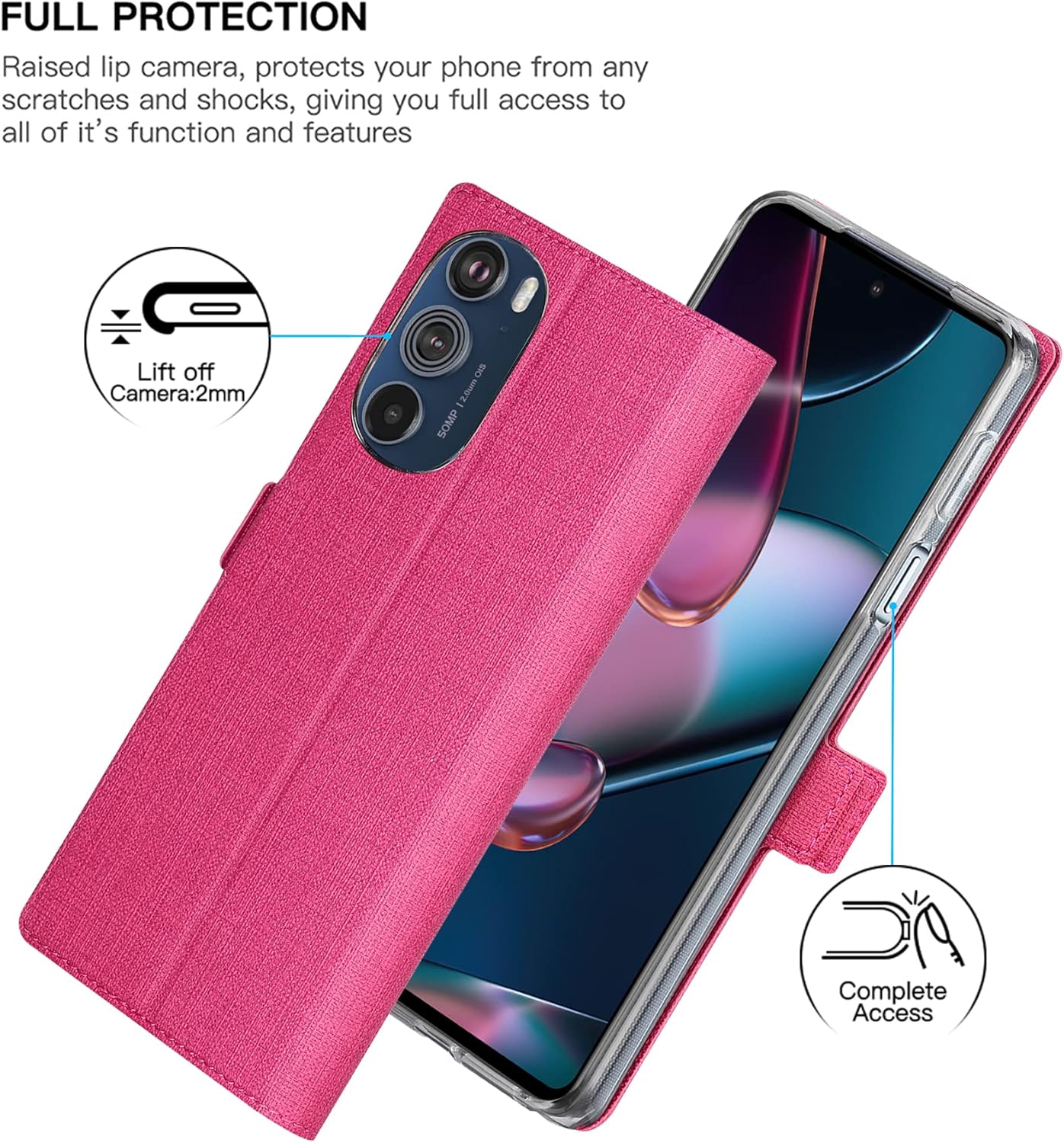 Motorola Edge 30 Pro púzdro book FOLUU ružové