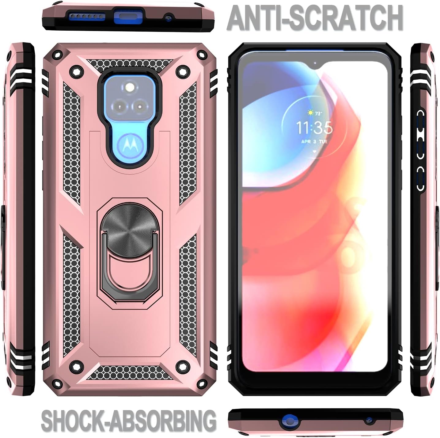 Motorola G Play 2021 zadné púzdro Armor ružové + fólia na displej