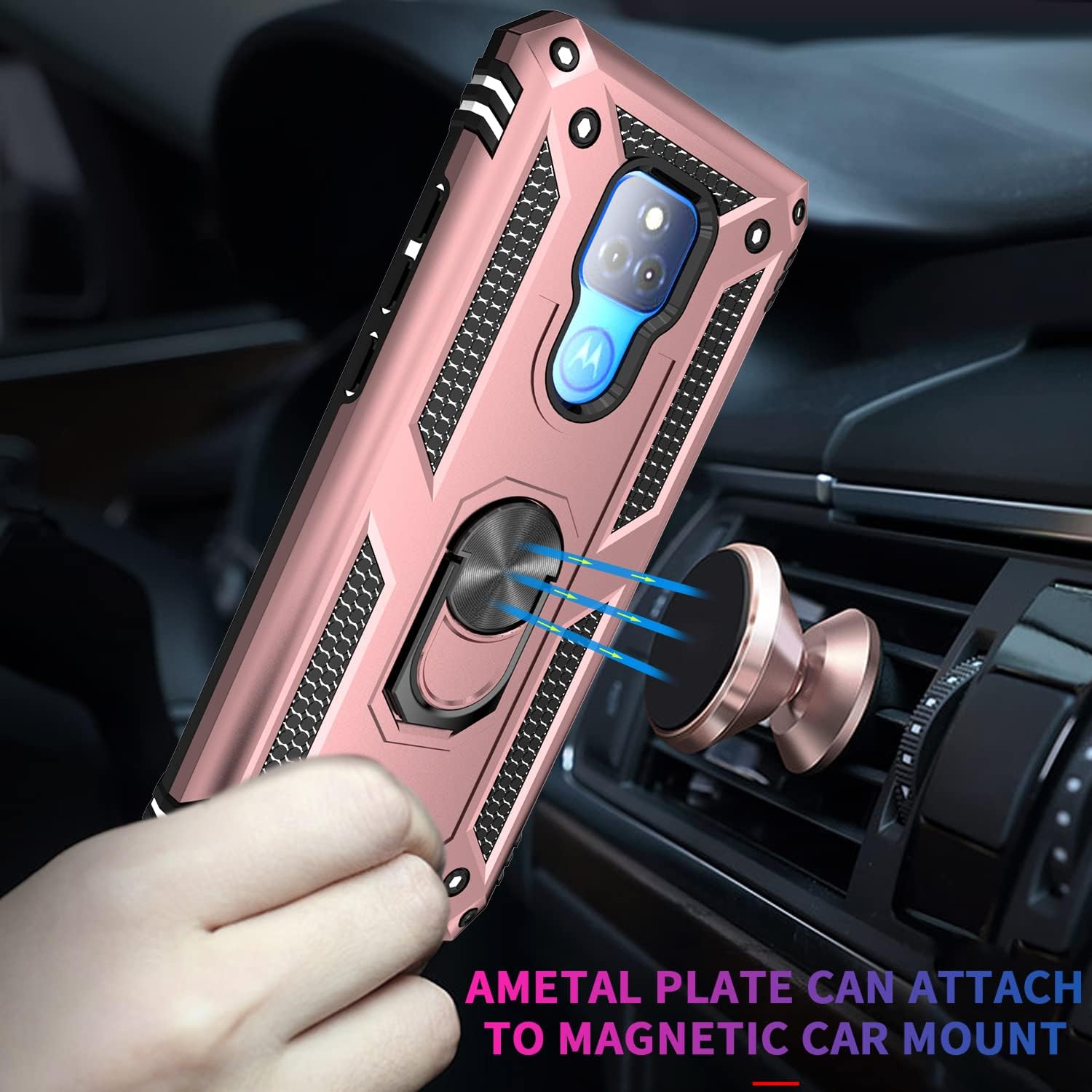 Motorola G Play 2021 zadné púzdro Armor ružové + fólia na displej