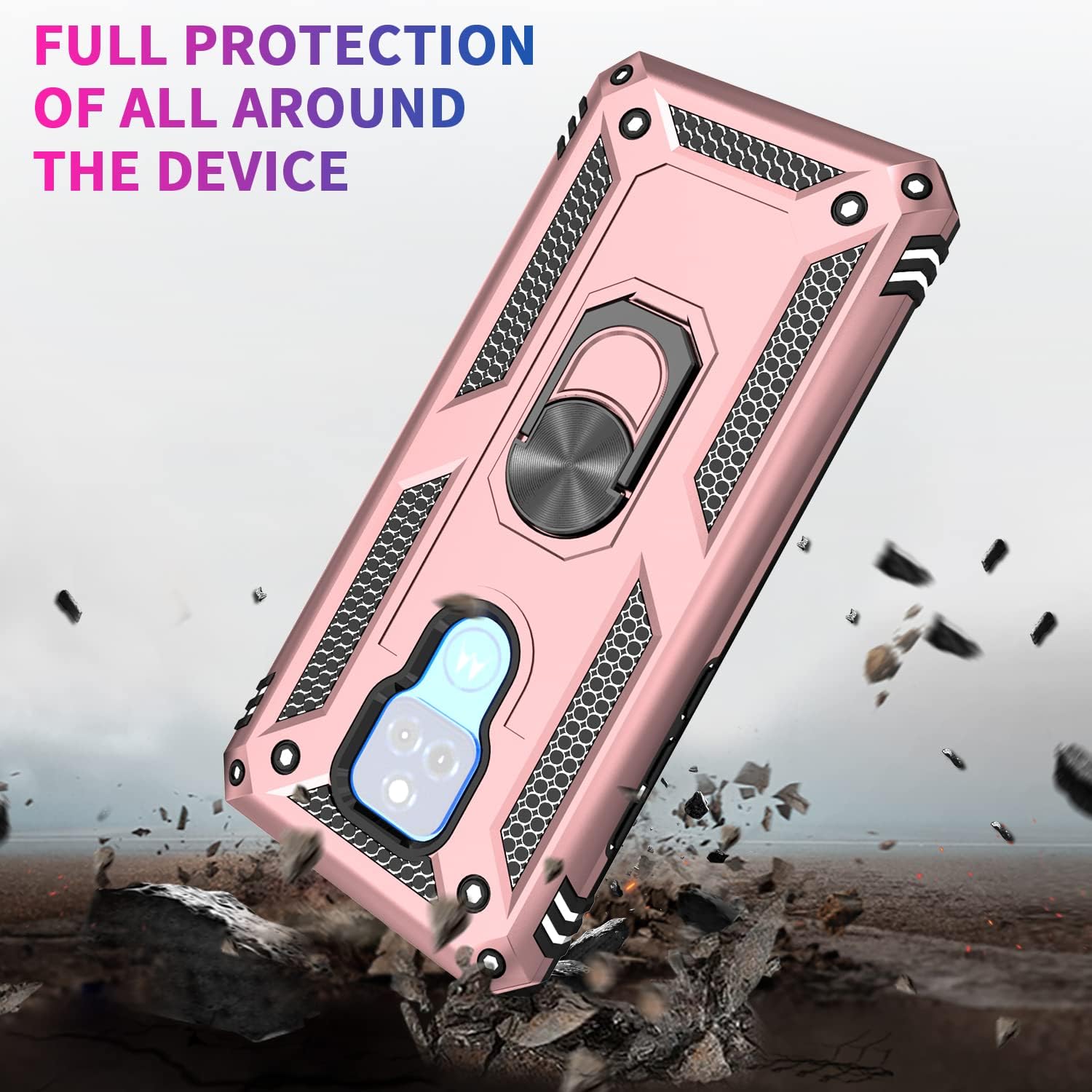 Motorola G Play 2021 zadné púzdro Armor ružové + fólia na displej
