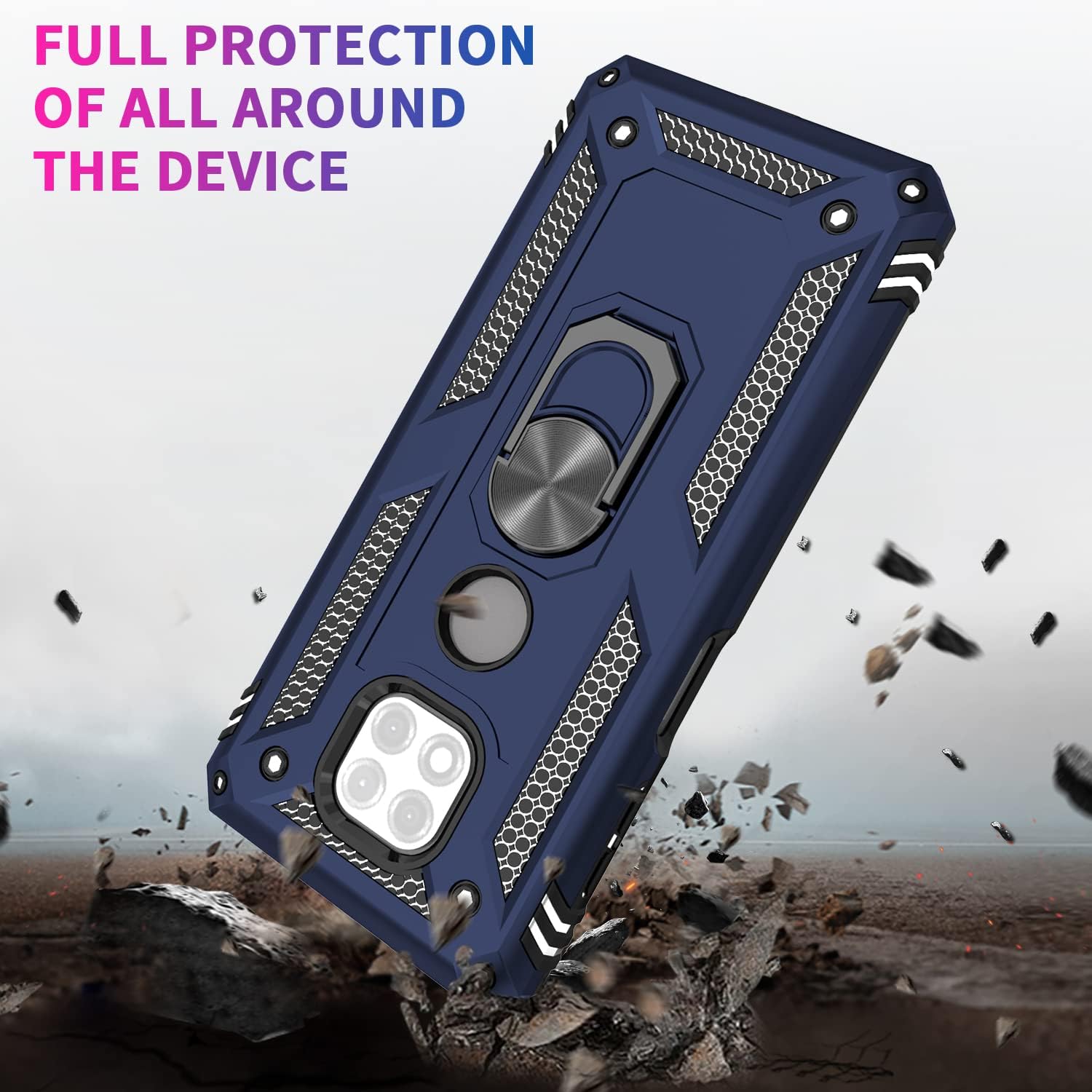 Motorola G Power 2021 zadné púzdro Armor modré + fólia na displej