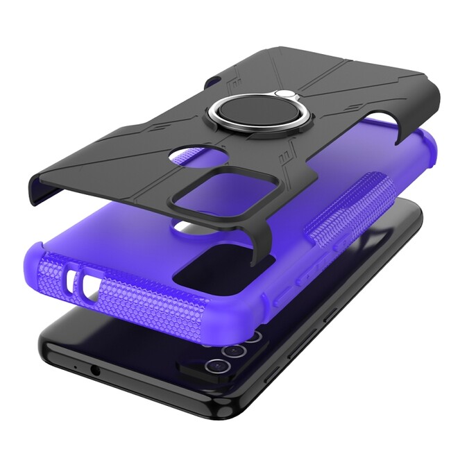Motorola Moto E20s / E30 / E40 protišmykové púzdro Armor Ring čierno-fialové