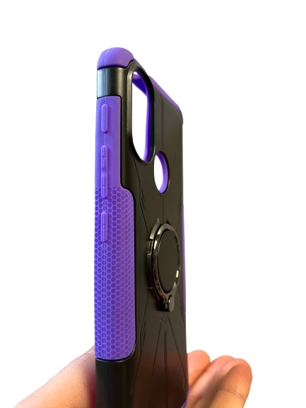 Motorola Moto E20s / E30 / E40 protišmykové púzdro Armor Ring čierno-fialové