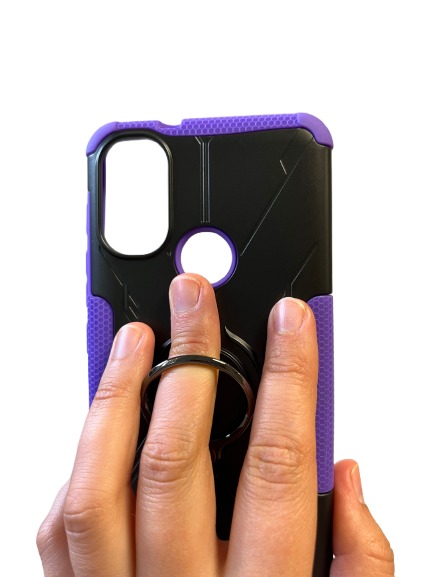 Motorola Moto E20s / E30 / E40 protišmykové púzdro Armor Ring čierno-fialové