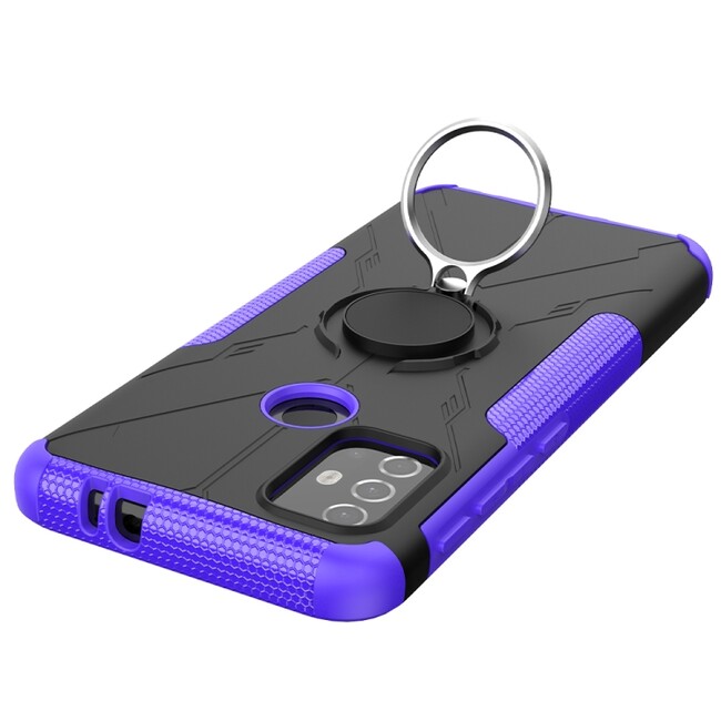 Motorola Moto E20s / E30 / E40 protišmykové púzdro Armor Ring čierno-fialové