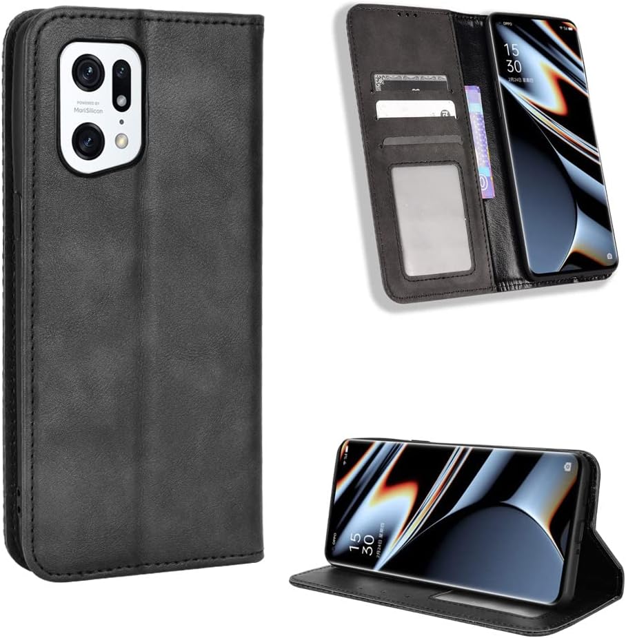 Oppo Find X5 Pro kožené púzdro Book čierne