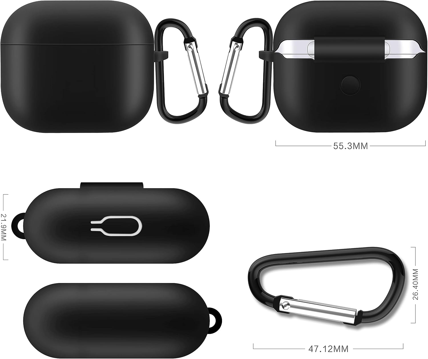 AirPods 3 (2021) čierny silikónový obal