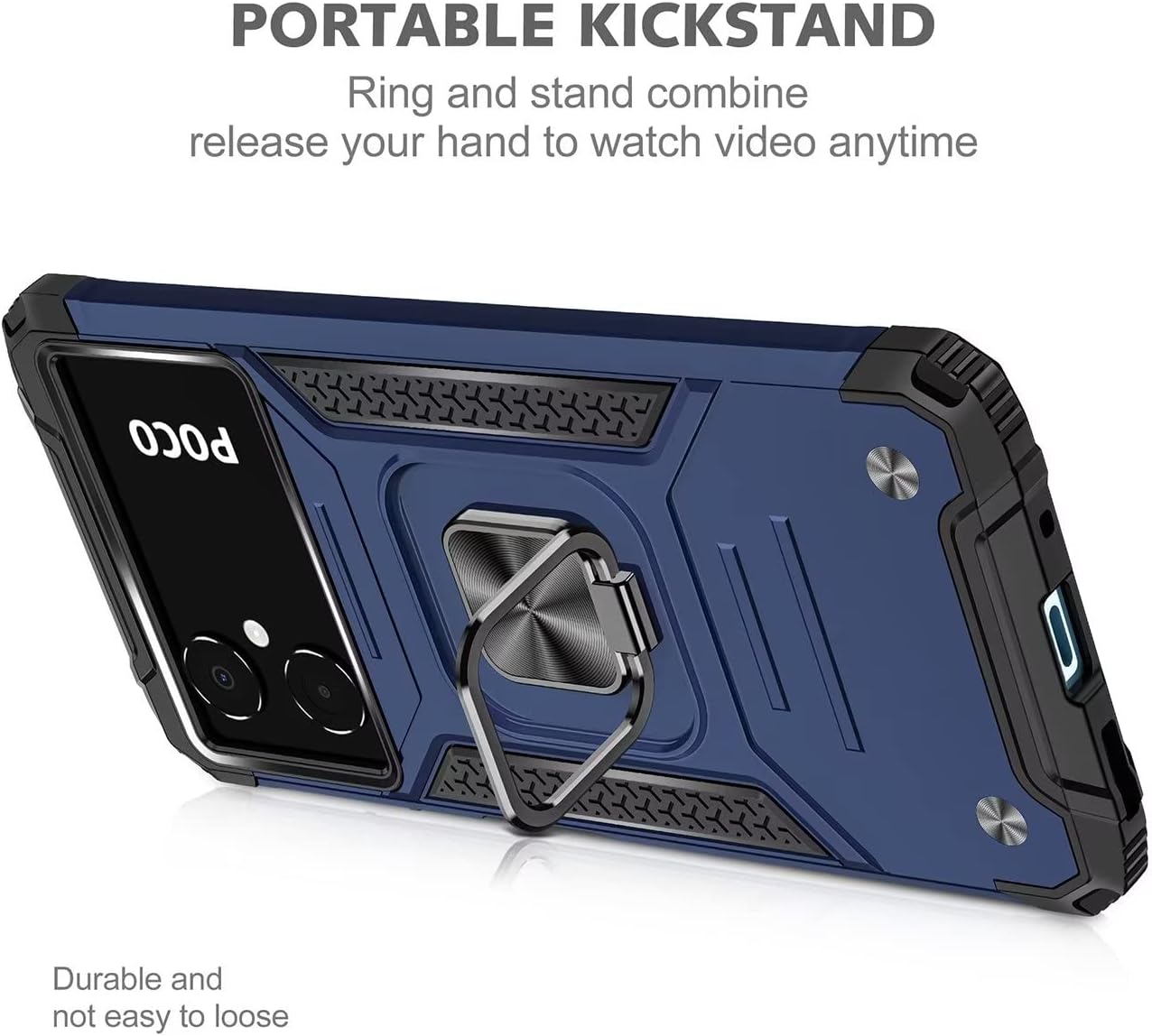 Poco M5 / M4 5G púzdro Armor Ring modré