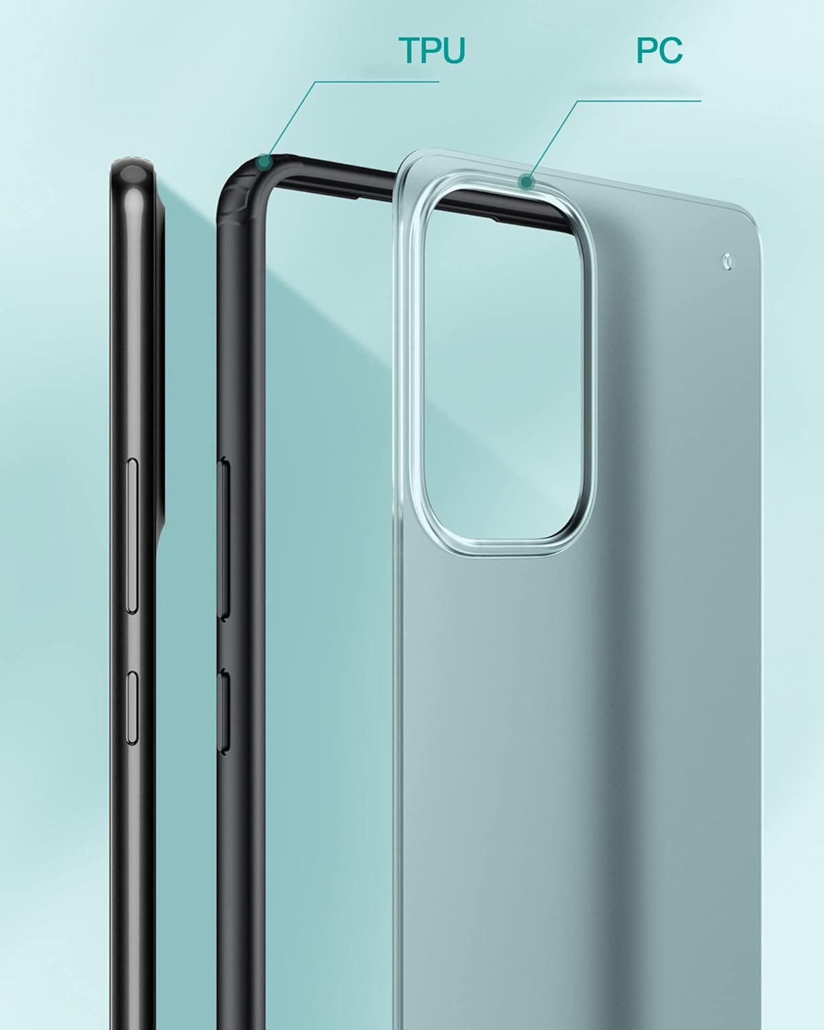 Realme GT Neo3 zadné púzdro polopriehľadné s čiernym lemom