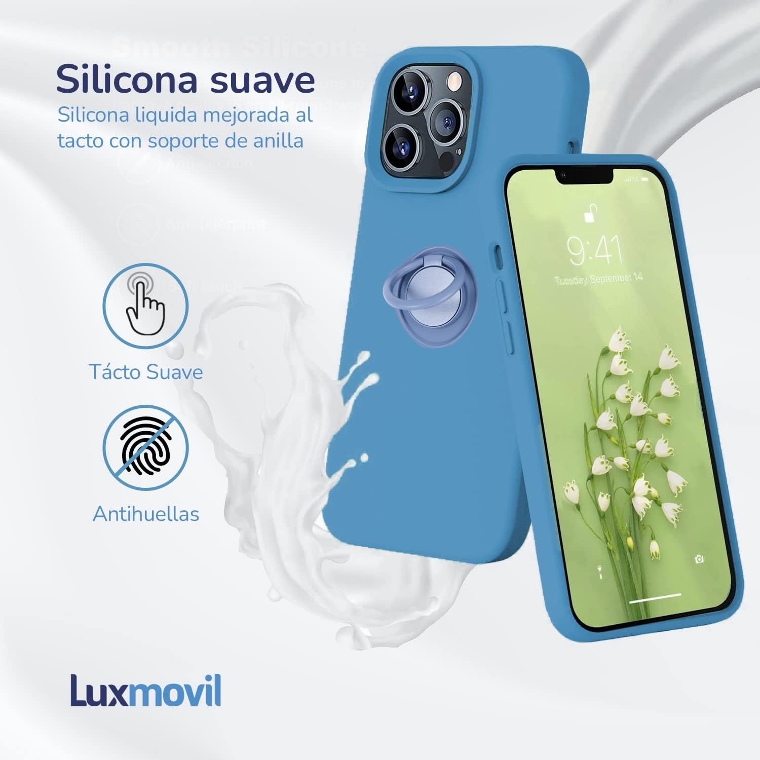 Samsung Galaxy A12 / M12 zadné púzdro Soft modré s prsteňom