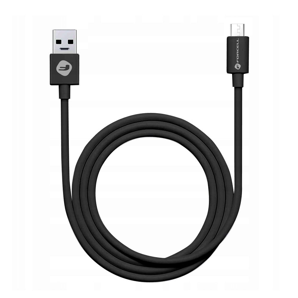 FORCELL C321 kábel USB A na Micro USB 2,4A TUBE 1 meter čierny
