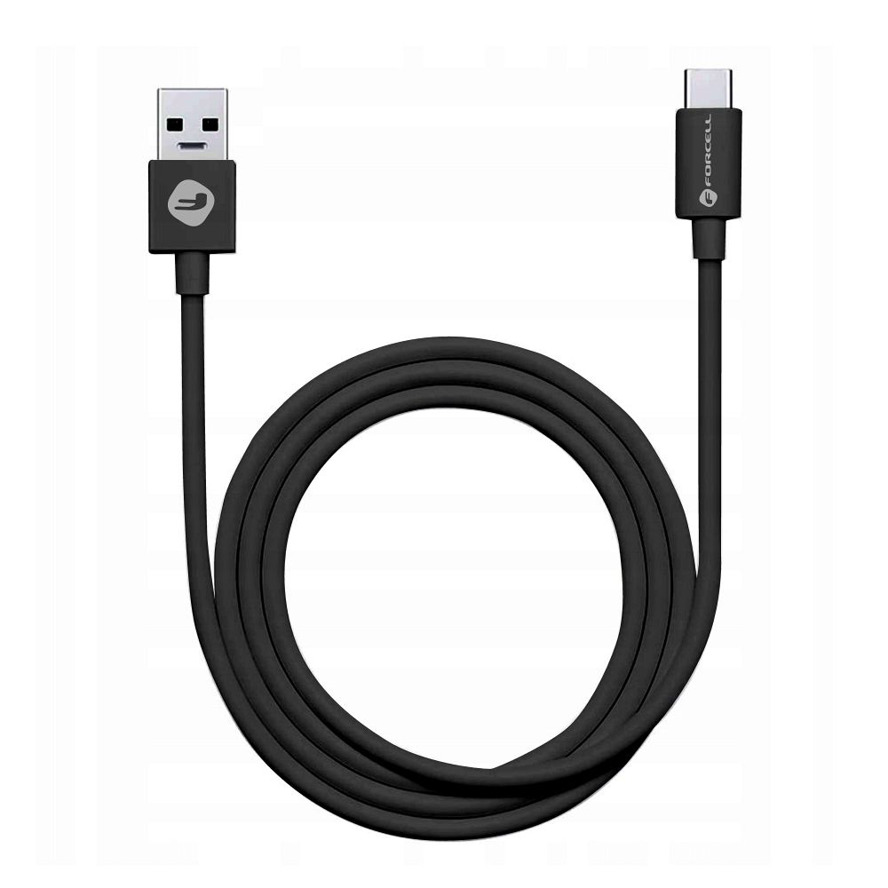 FORCELL C398 kábel USB A na Type C QC3.0 3A TUBE 1 meter čierny