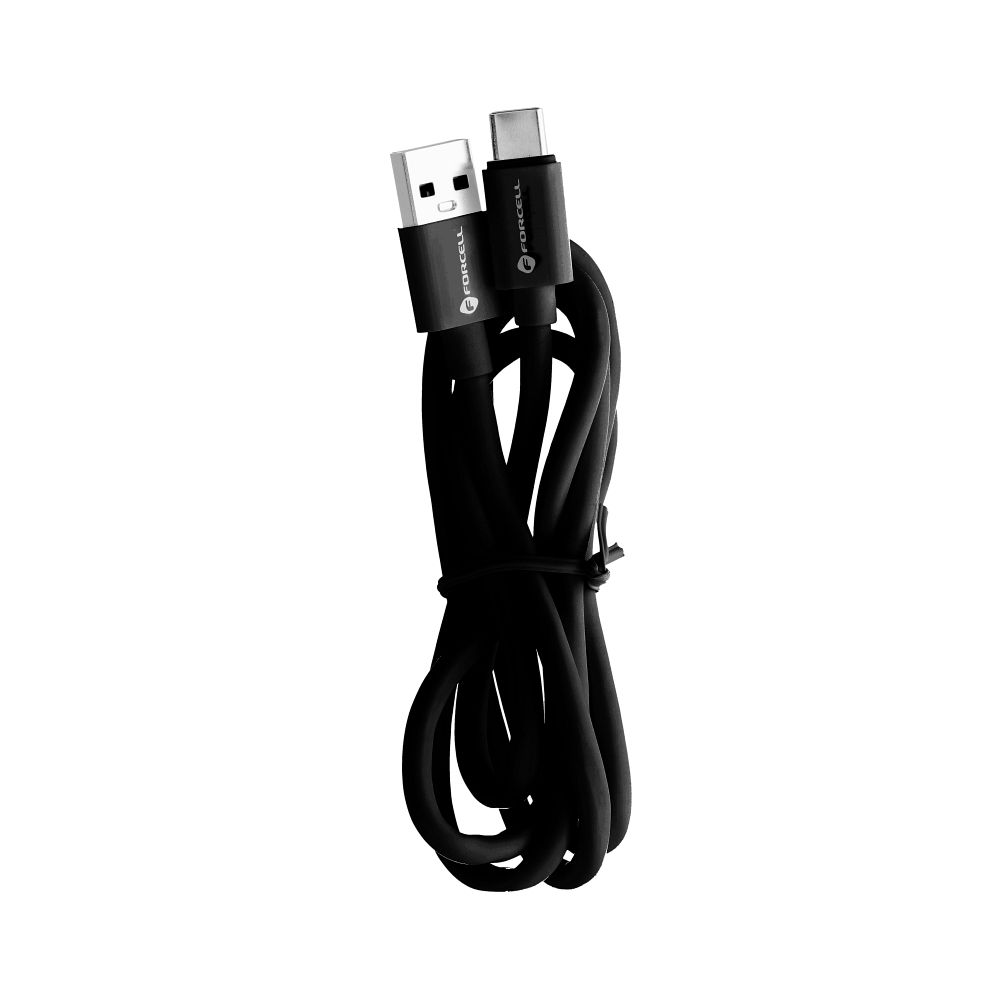FORCELL C398 kábel USB A na Type C QC3.0 3A TUBE 1 meter čierny