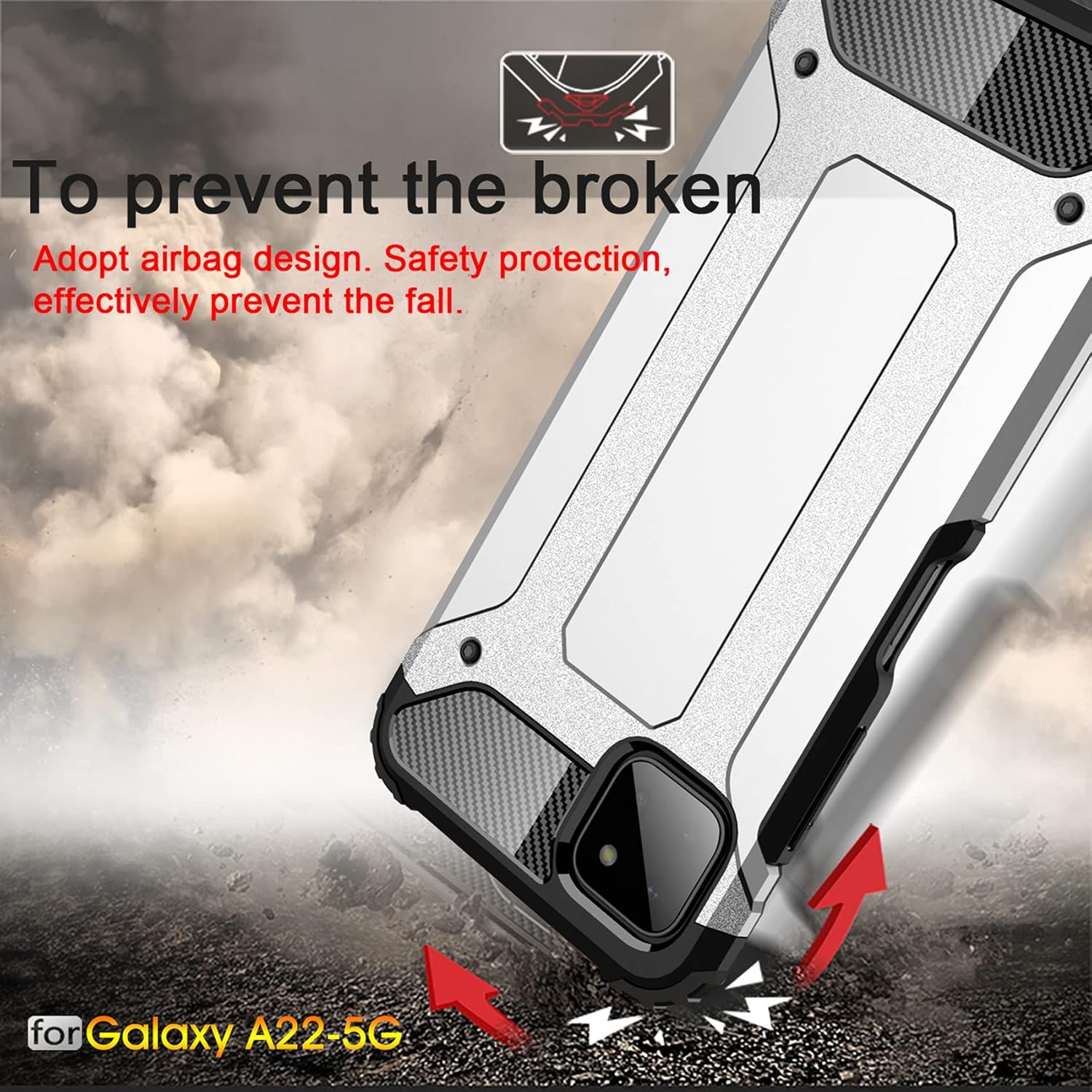 Samsung Galaxy A22 5G zadné púzdro Armor strieborné