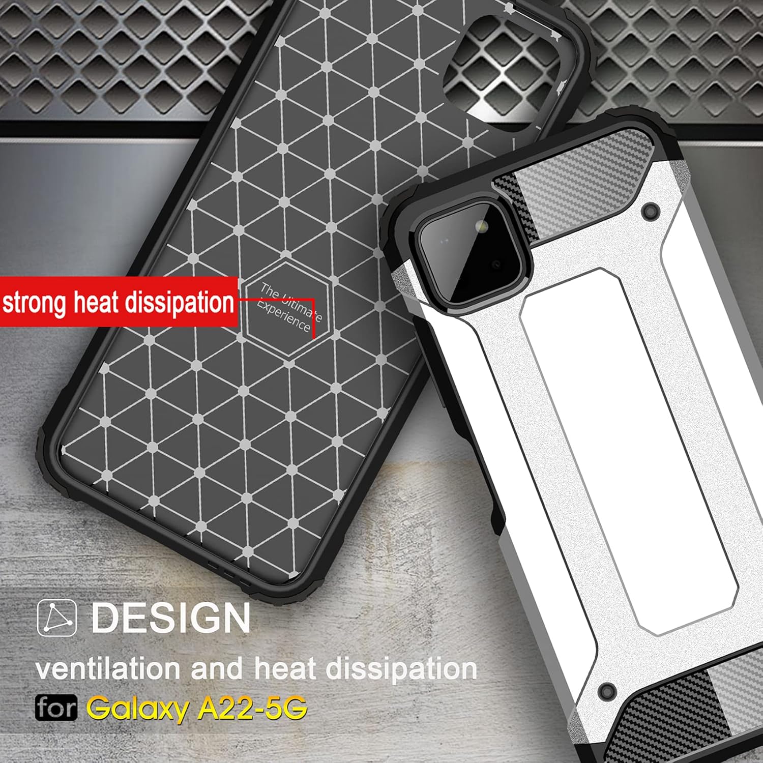 Samsung Galaxy A22 5G zadné púzdro Armor strieborné