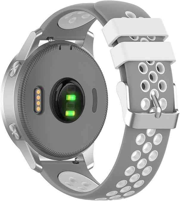 Garmin Vivoactive 4S/ Vivomove 3S/ Venu 3S/ Venu 2S, Forerunner 255S silikónový remienok bielo-sivý