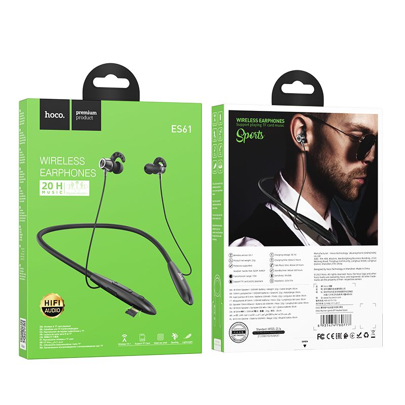 HOCO bluetooth slúchadlá ES61 čierne