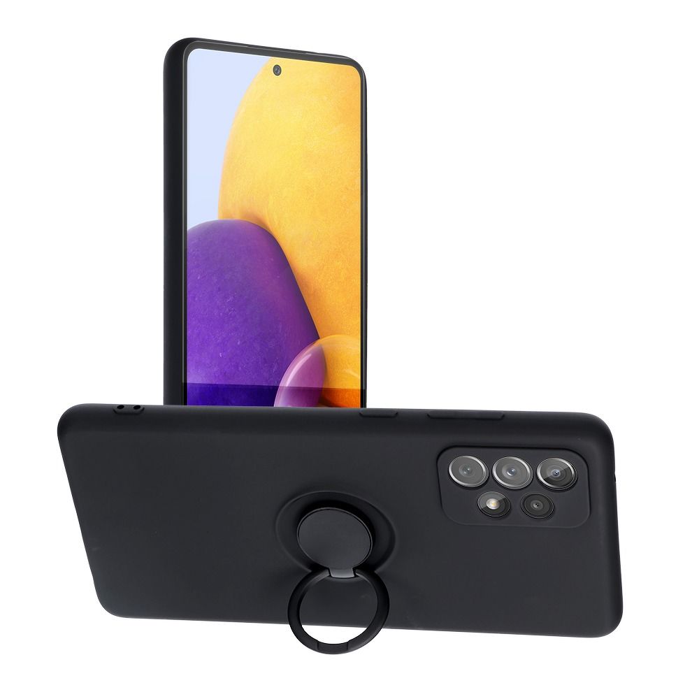 Samsung Galaxy A52 / A52 5G / A52s 5G zadné púzdro Soft čierne s prsteňom