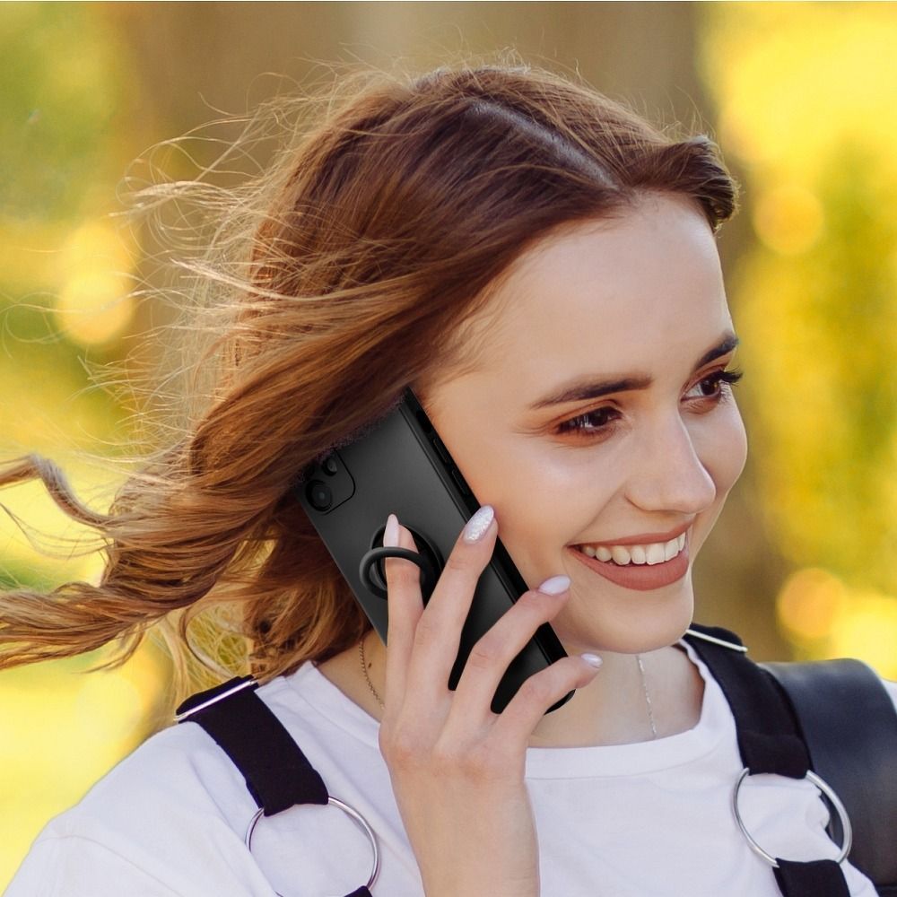 Samsung Galaxy A52 / A52 5G / A52s 5G zadné púzdro Soft čierne s prsteňom
