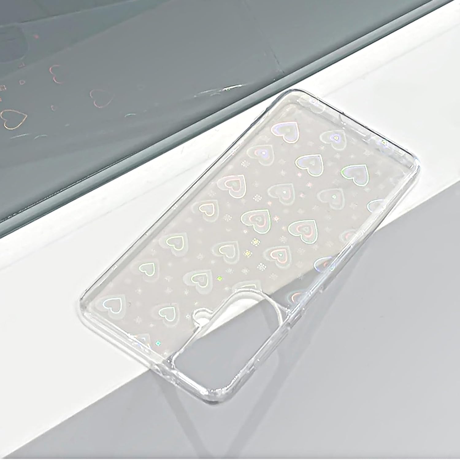 Samsung Galaxy A52 / A52s / A52s 5G zadné púzdro priehľadné s potlačou metalické srdce