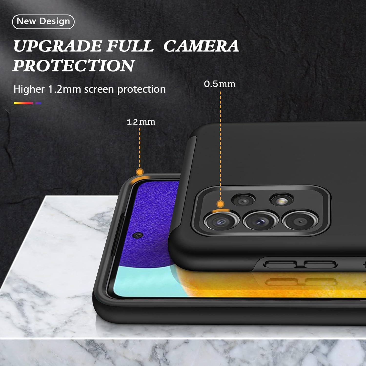 Samsung Galaxy A53 5G zadné púzdro čierne s prsteňom