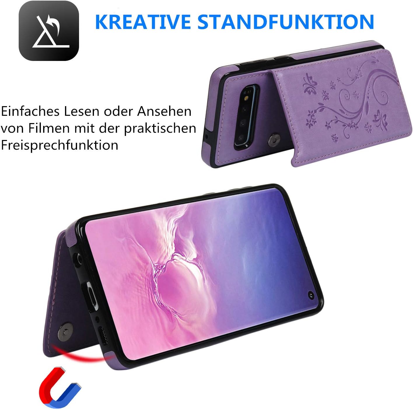 Samsung Galaxy S10 zadné púzdro kožené fialové