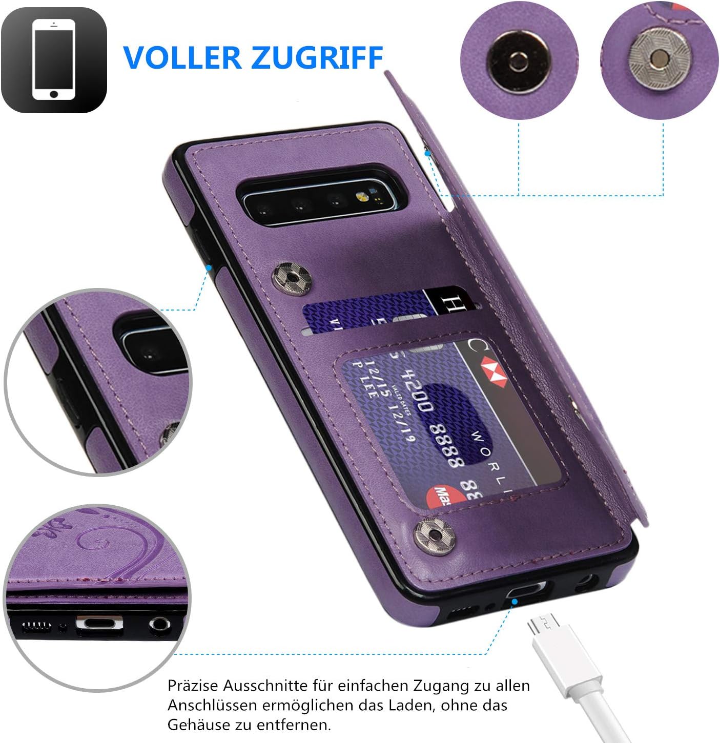Samsung Galaxy S10 zadné púzdro kožené fialové