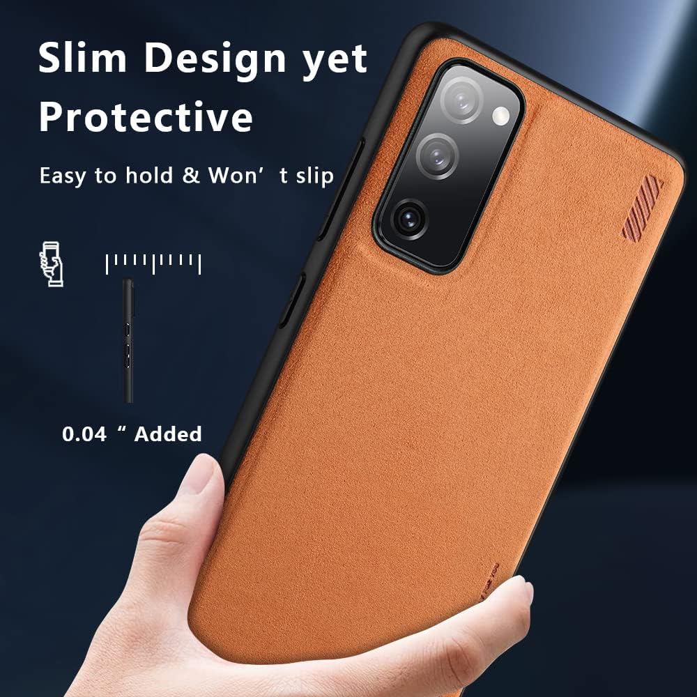 Samsung Galaxy S20 FE zadné púzdro hnedé alcantara