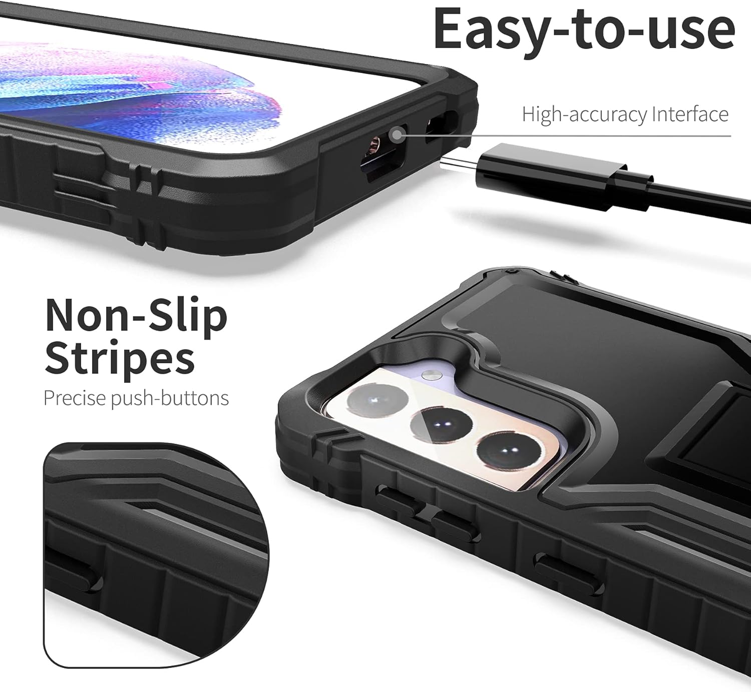 Samsung Galaxy S21 Plus púzdro ExoGuard čierne + ochranné sklo
