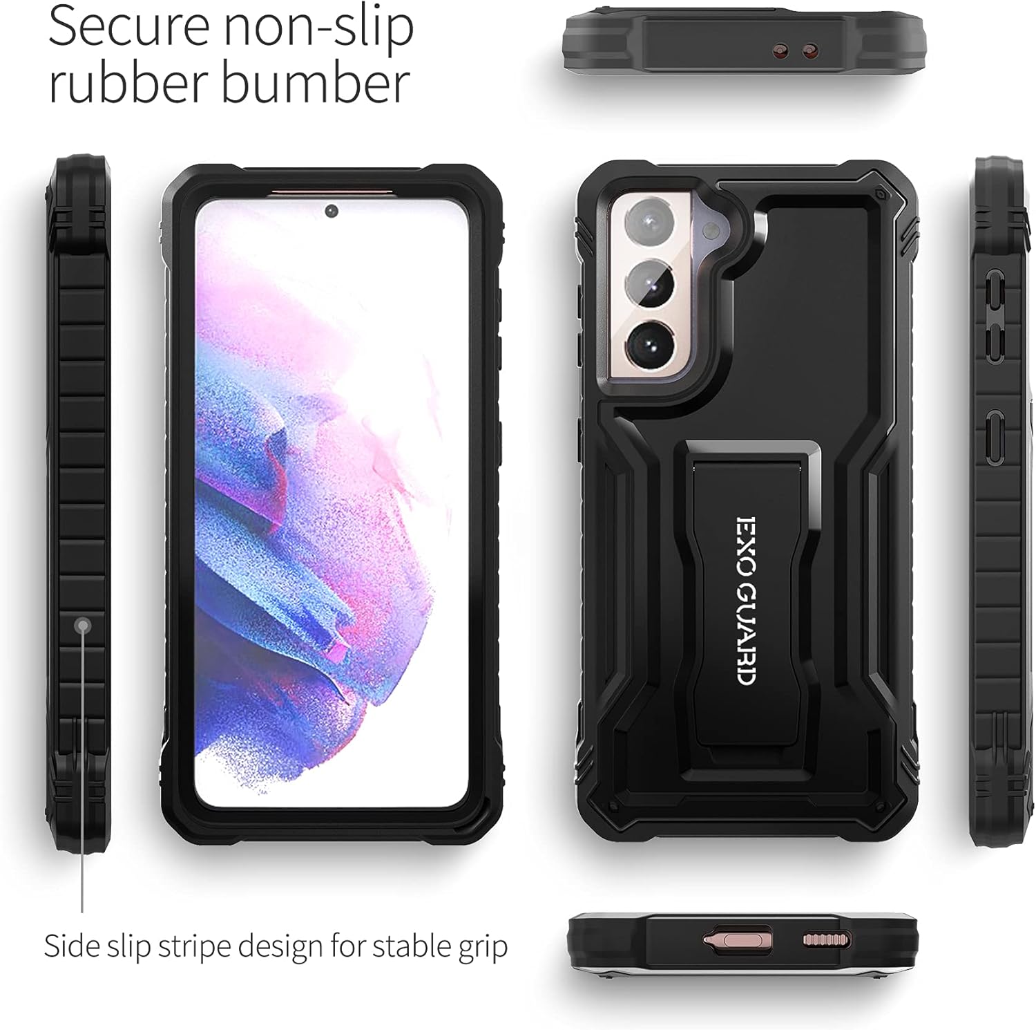 Samsung Galaxy S21 Plus púzdro ExoGuard čierne + ochranné sklo