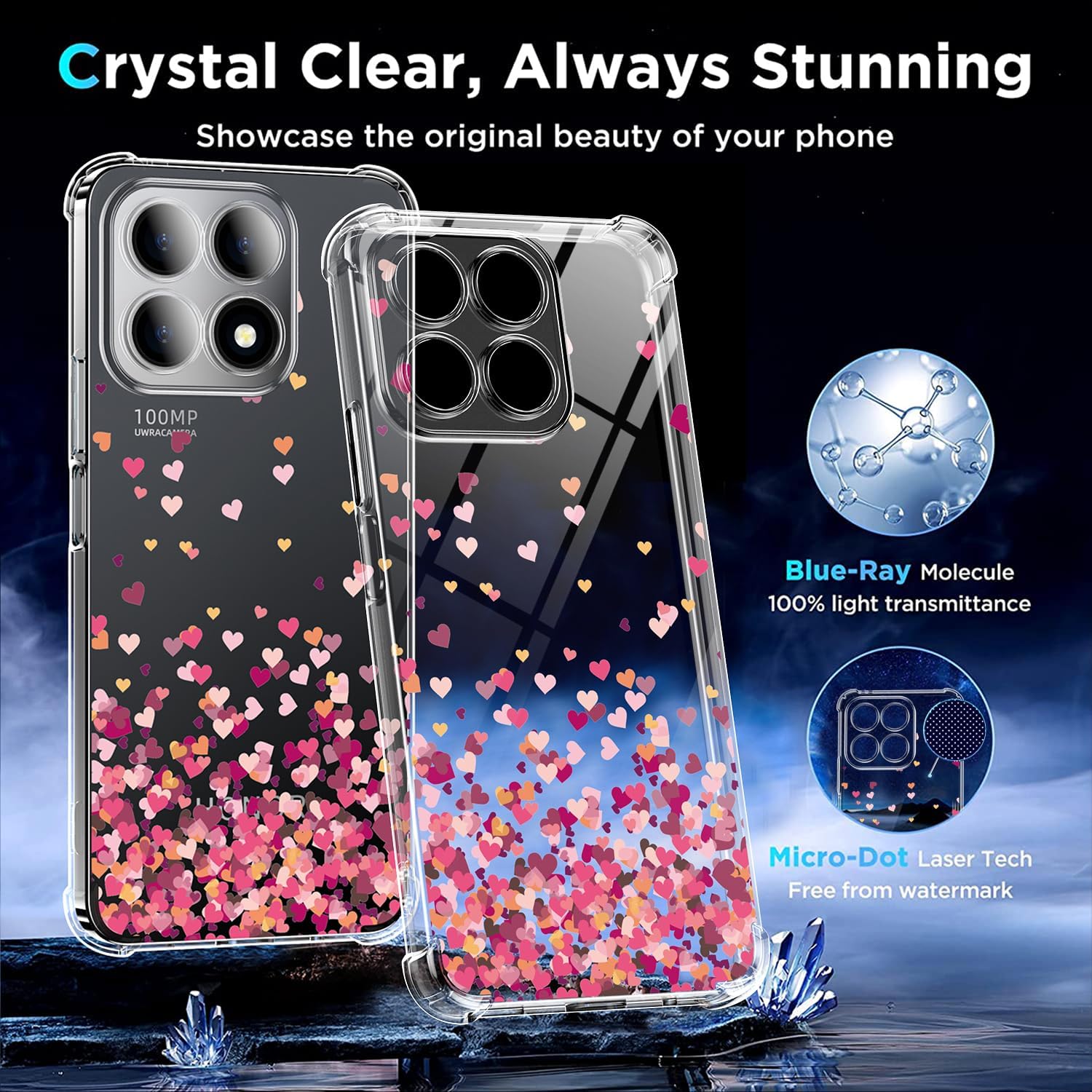 Honor X8A zadné púzdro priehľadné Armor s potlačou sada 3ks