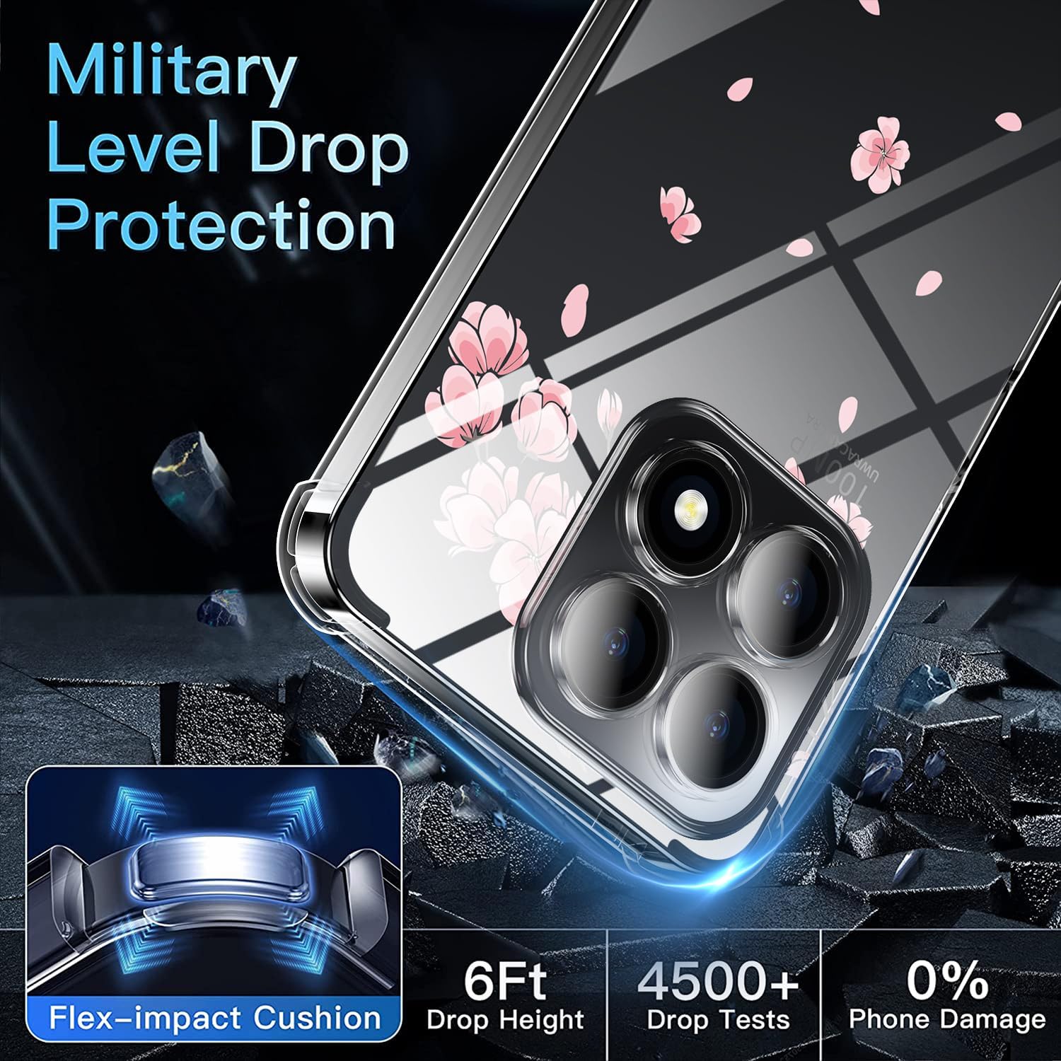 Honor X8A zadné púzdro priehľadné Armor s potlačou sada 3ks