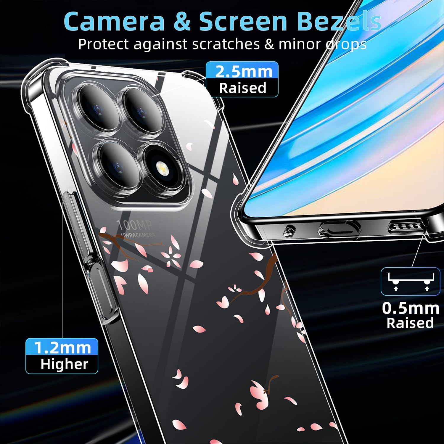 Honor X8A zadné púzdro priehľadné Armor s potlačou sada 3ks