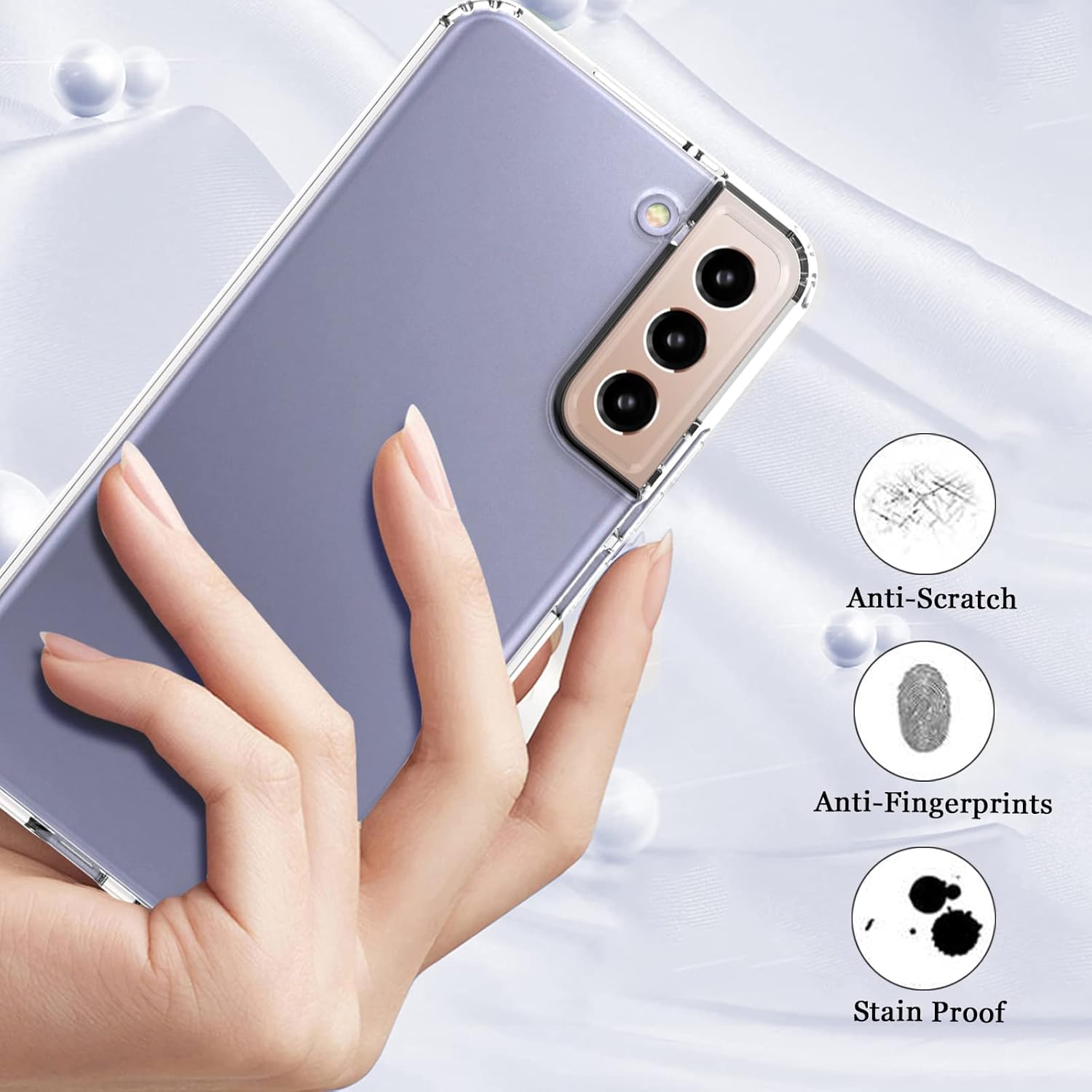Samsung Galaxy S22 priehľadné zadné púzdro čierne
