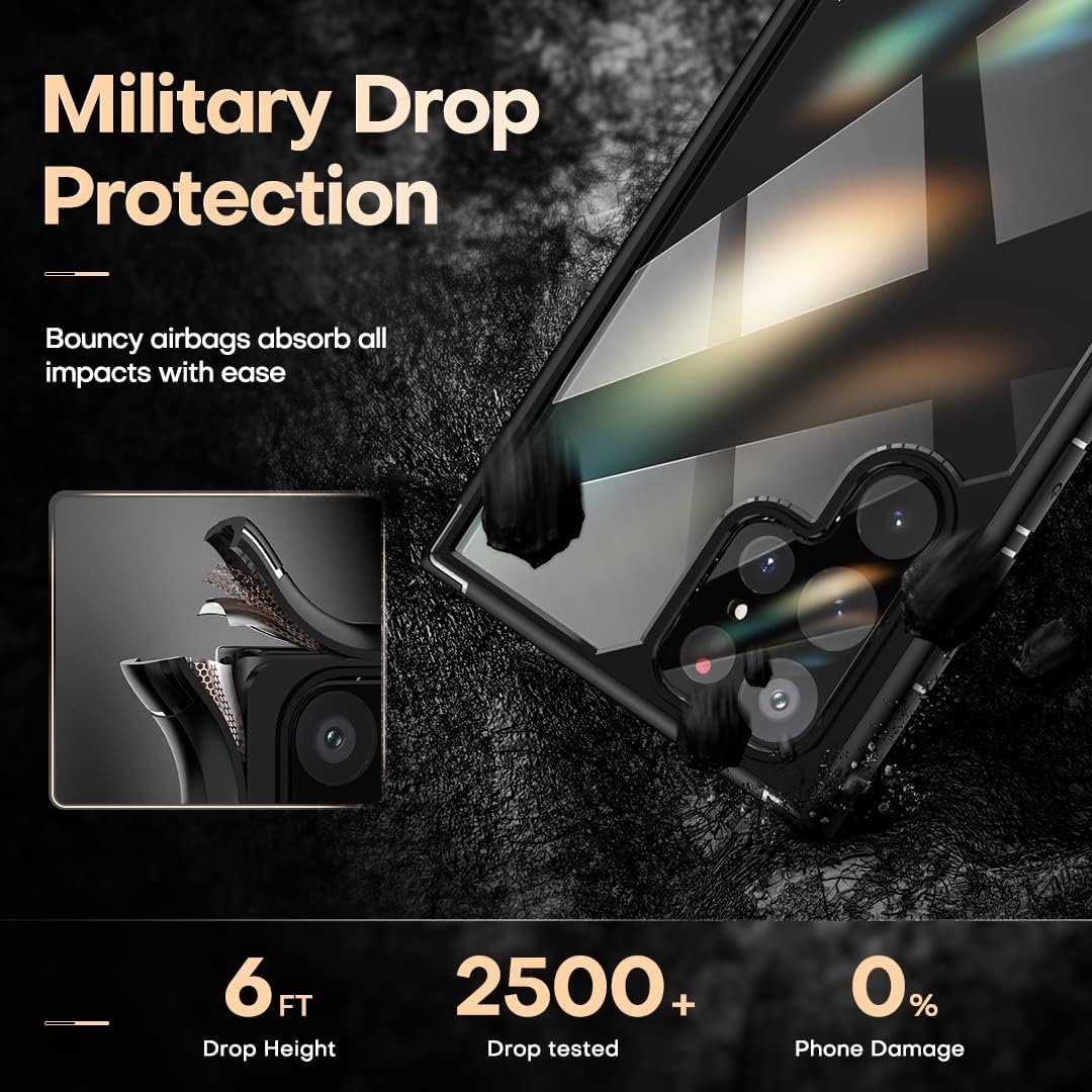 Samsung Galaxy S22 Ultra zadné púzdro priehľadné s čiernym lemom