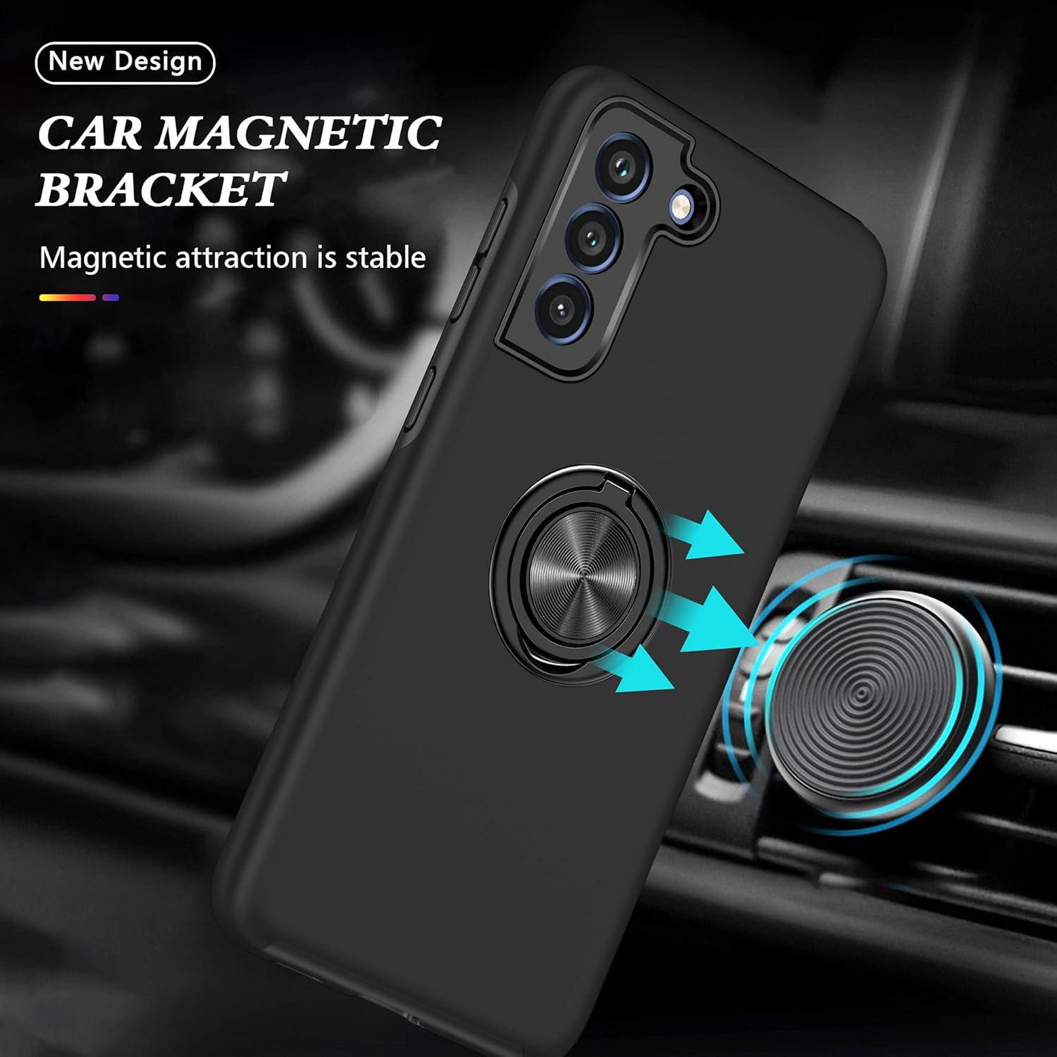 Samsung Galaxy S22 zadné púzdro Armor Ring čierne