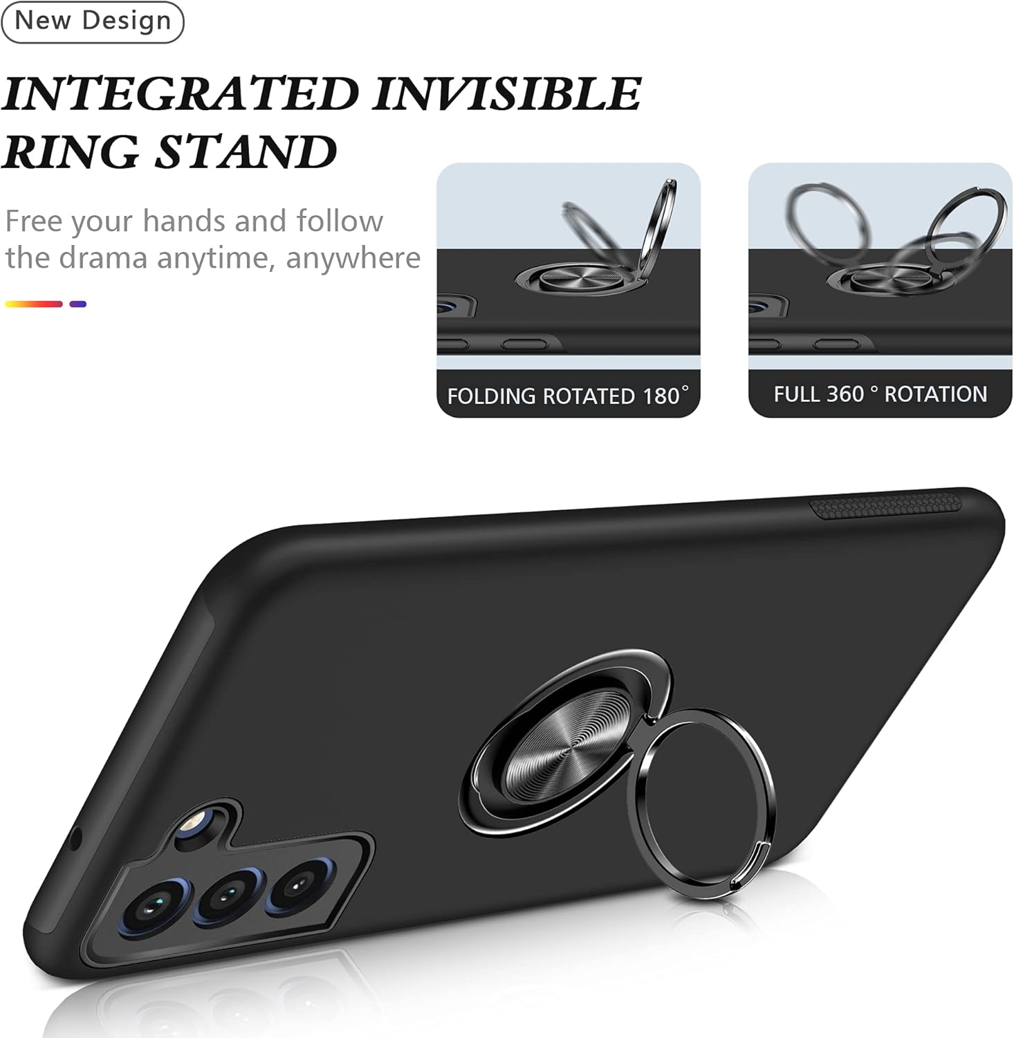 Samsung Galaxy S22 zadné púzdro Armor Ring čierne