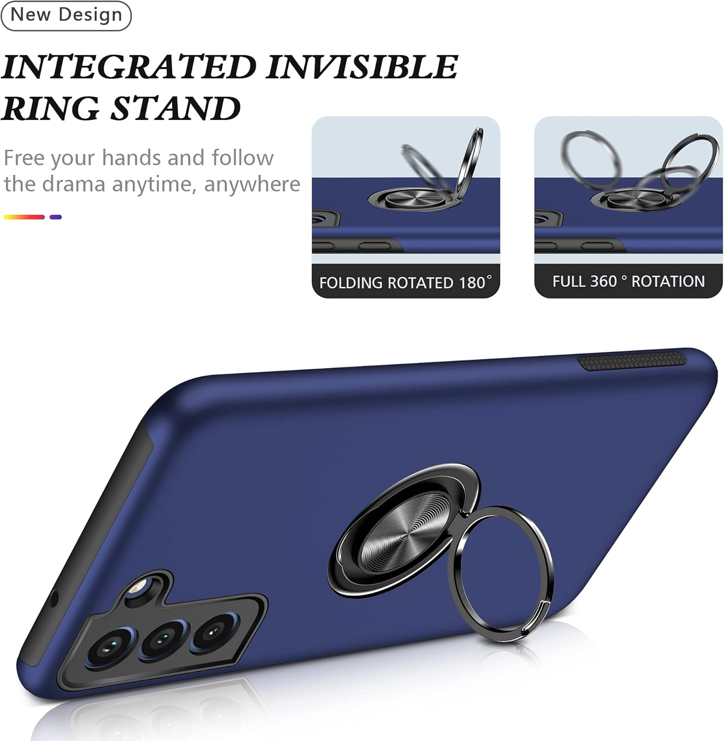 Samsung Galaxy S22 zadné púzdro Armor Ring modré