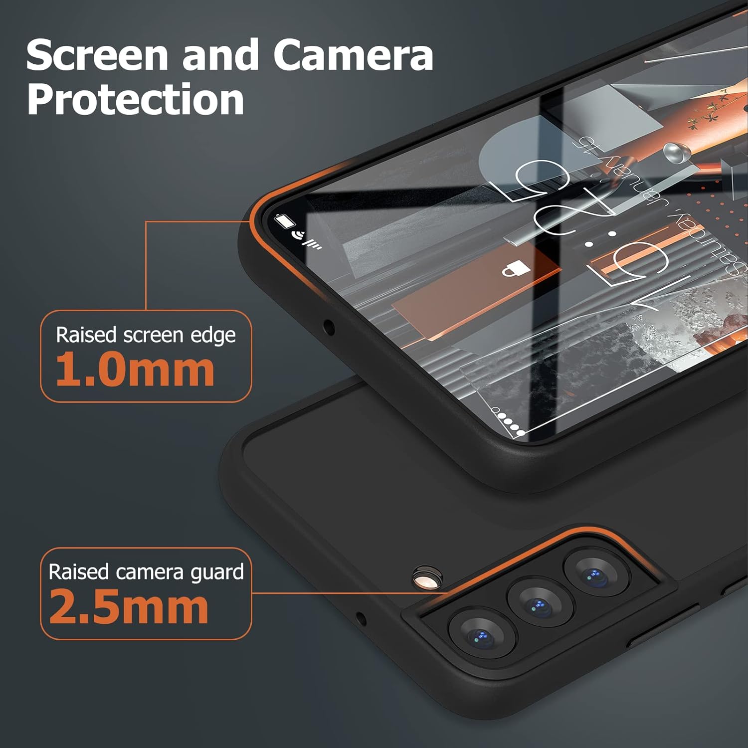 Samsung Galaxy S22 zadné púzdro s čiernym lemom priehľadné