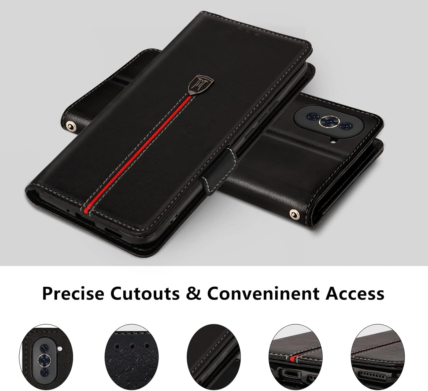 Huawei Nova 10 elegantné kožené púzdro čierne