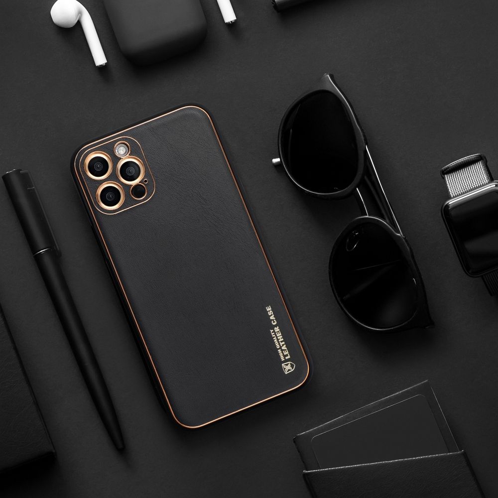 Samsung Galaxy S24 Plus zadné púzdro LEATHER čierno-zlaté