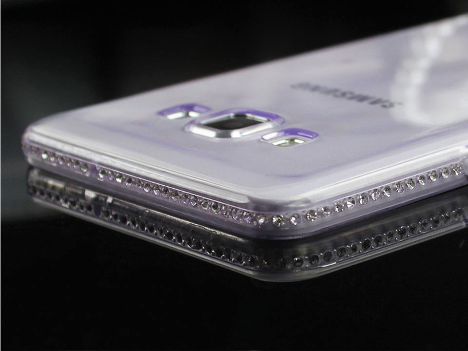 Samsung Galaxy S8 silikónové púzdro s kryštálmi priehľadné